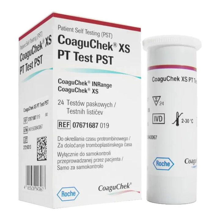 CoaguChek XS PT Test Strips 24 Count - Roche PT/INR Testing