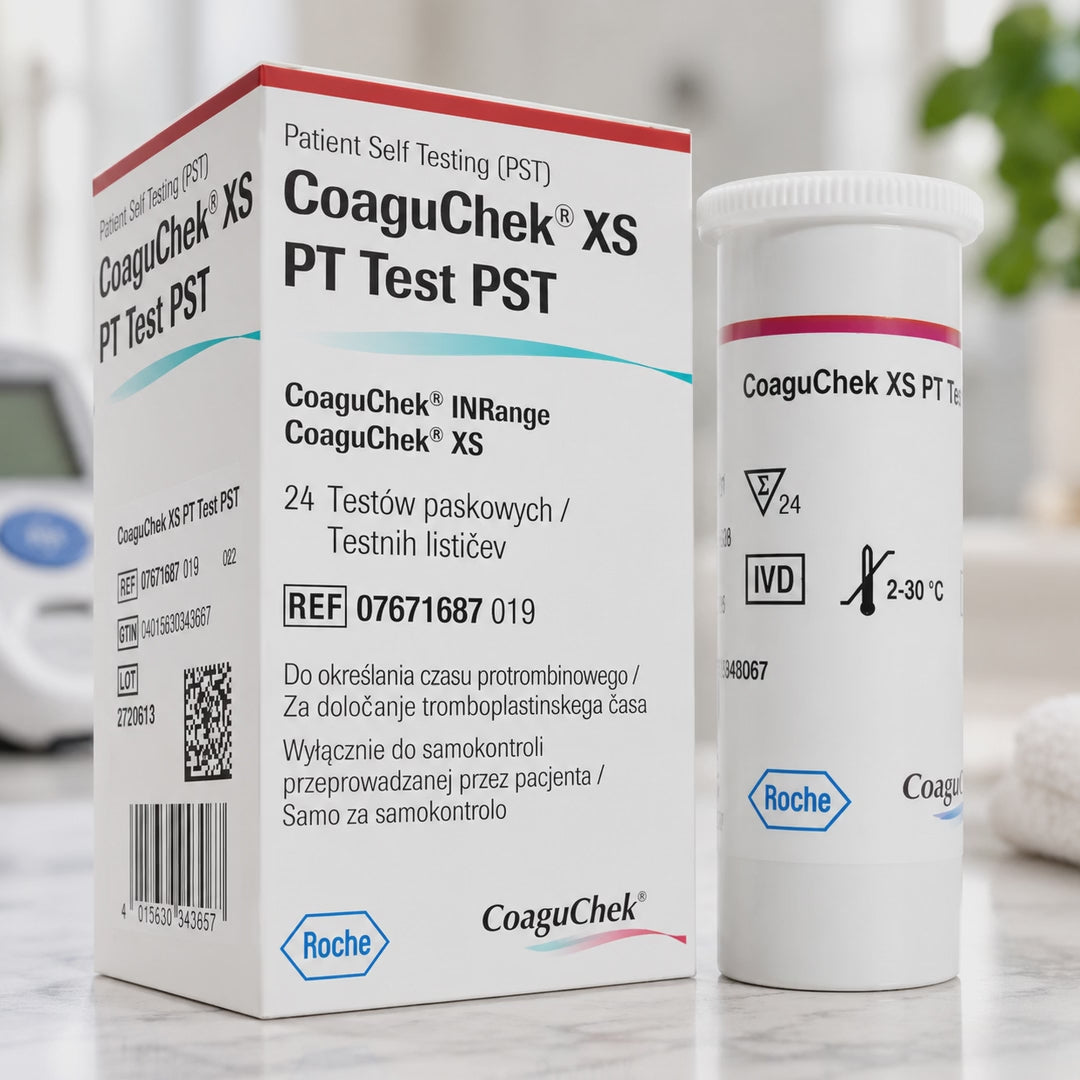 CoaguChek XS PT Test Strips 24 Count - Roche PT/INR Testing