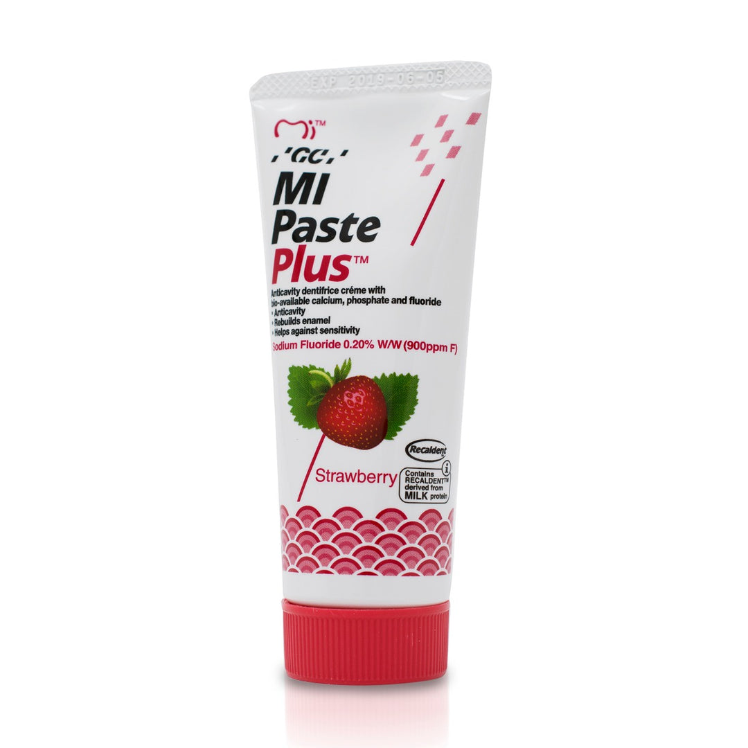 GC MI PASTE PLUS STRAWBERRY TOPICAL TOOTH CREAM WITH RECALDENT 1 TUBE OF 40  GM